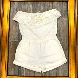 Jack Wills Women Eyelet White Romper NWOT